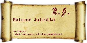 Meiszer Julietta névjegykártya
